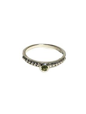 Peridot Stacking Petite Beaded Ring Sterling Silver 925 Town and Country T & C S